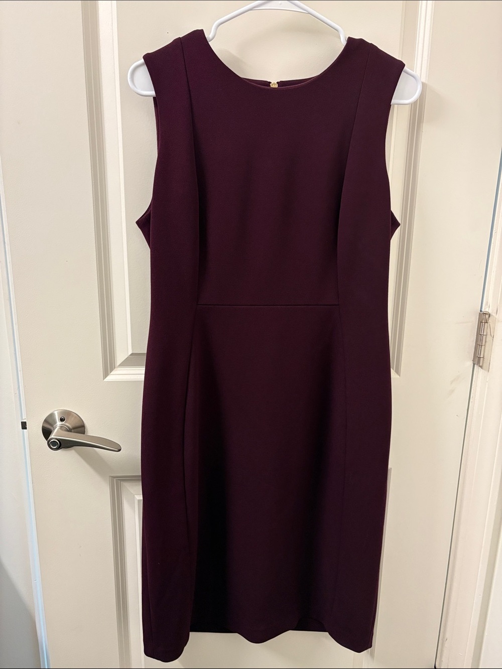 Calvin Klein Sleeveless Aubergine Sheath Dress